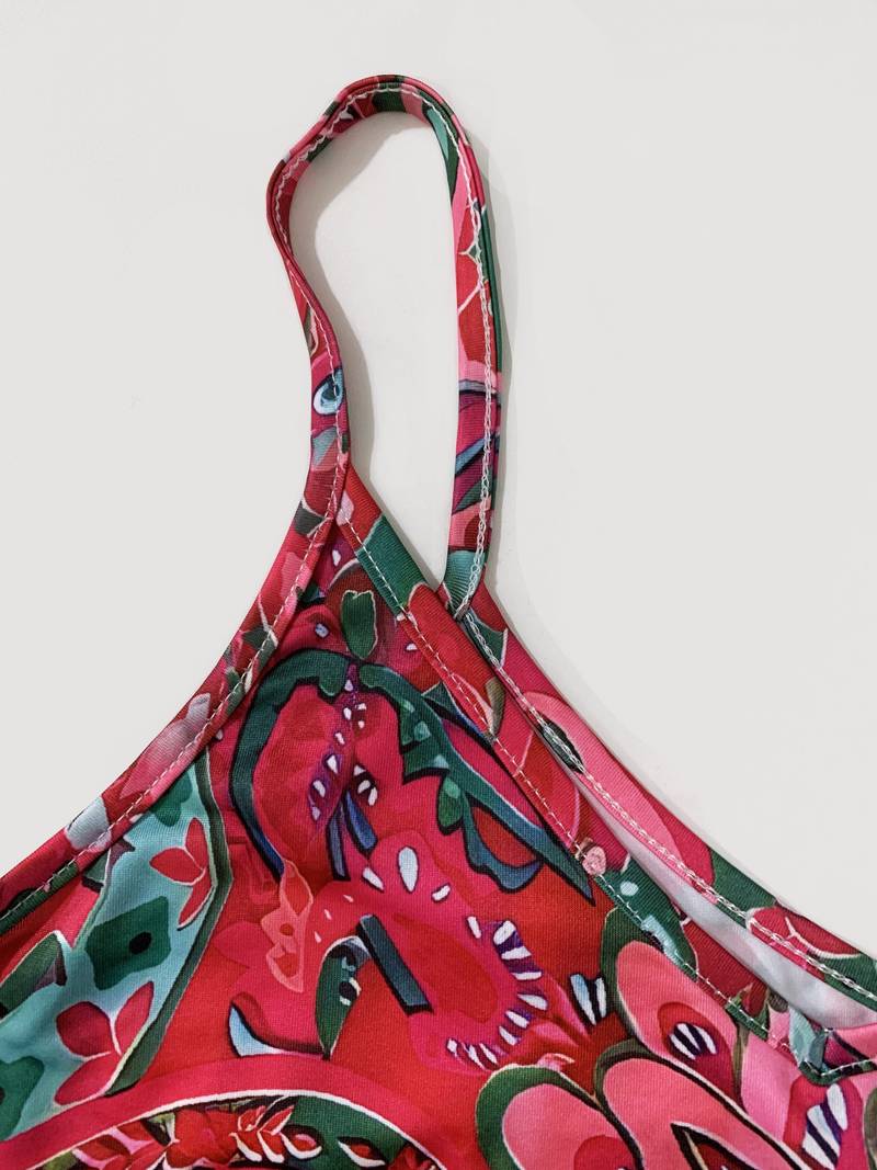 Ärmelloses Damen-Cami-Kleid Urlaubsstil