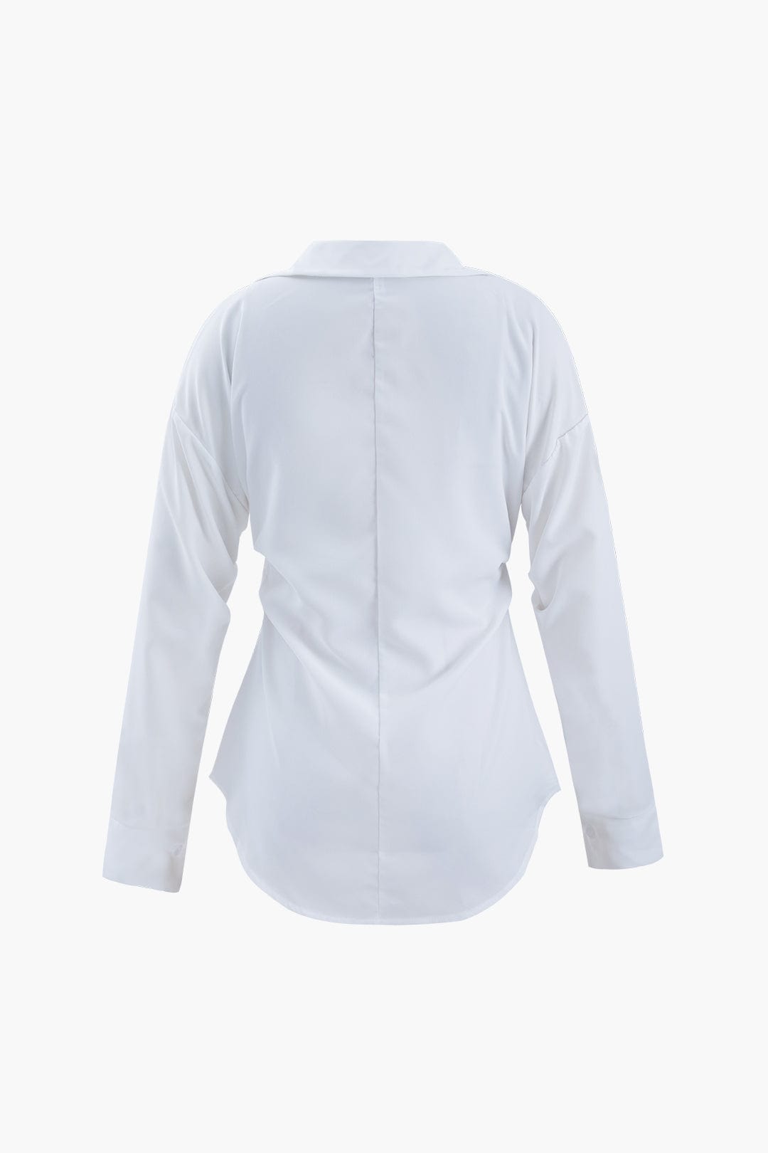 Weißes Damen Oversized-Hemd Klassischer Kragen