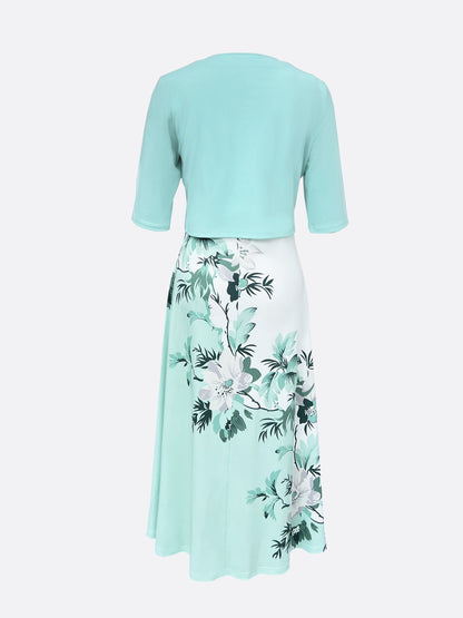 Norvielle Damen Zweitilgs Kleid Elegant Vielseitig