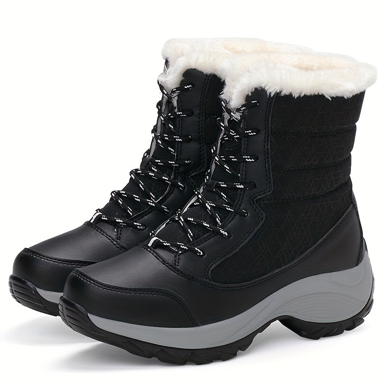 Damen Winterstiefel Runde Kappe Warmes Fleece