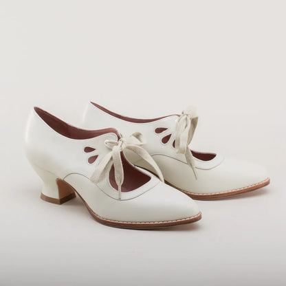 Damen High Heels Schnürschuhe Vintage Stil