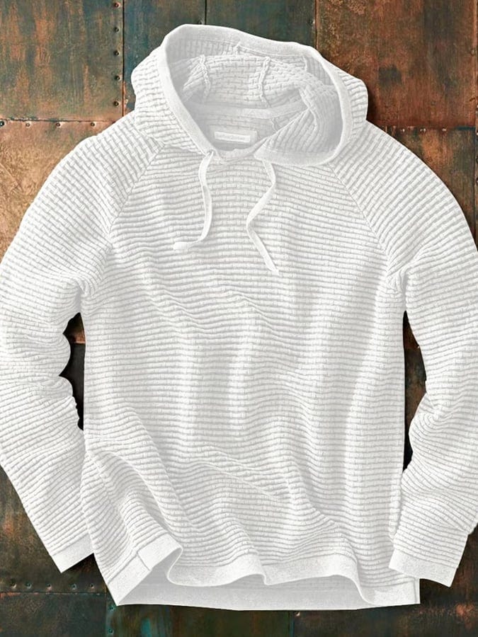 Strick-Hoodie Herren Baumwolle Grau