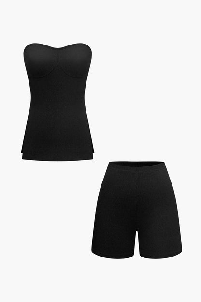 Damen Zweiteiler-Set Bustier- und Shorts Elegantes Design