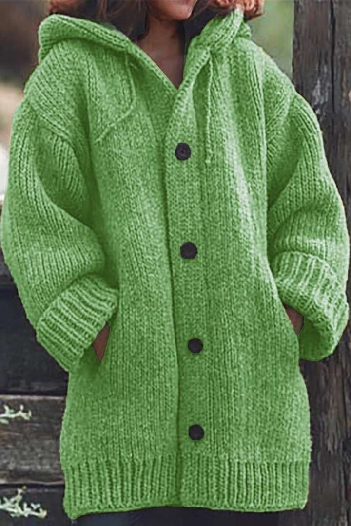 Norvielle Damen Übergroße Strickjacke Mit Kapuze