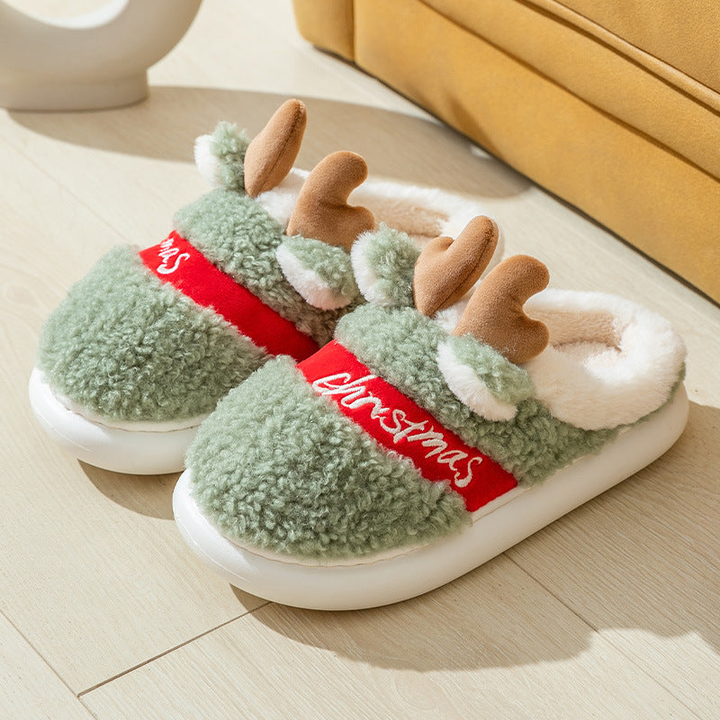 Weihnachtspantoffeln Warm Plüsch Antler für Damen Herren →