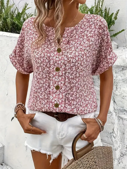 Damen Sommer- Knopfleiste Leicht Elegant Weiß