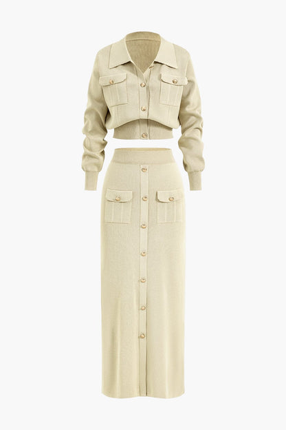 Damen Strick-Set Blazer Rock