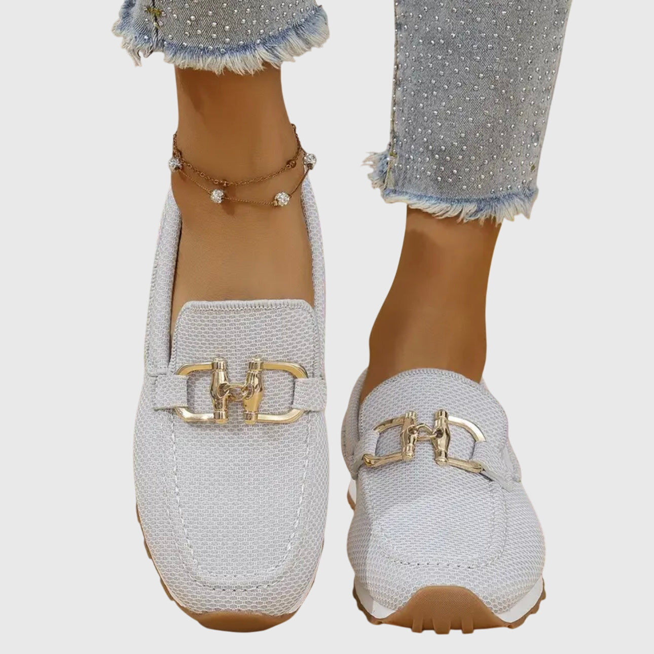 Damen Orthopädische Slip-On Loafer Metallakzent