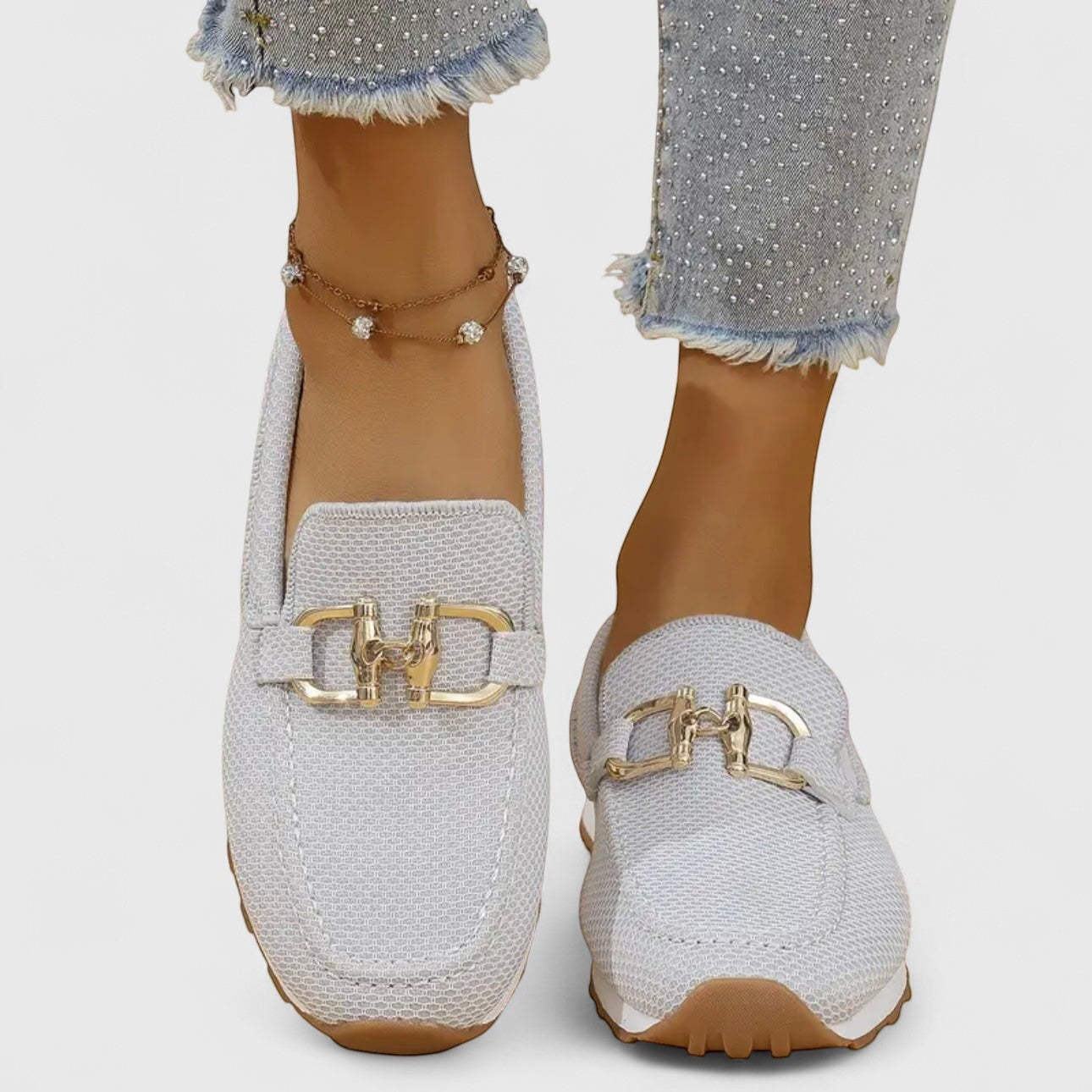 Damen Loafers Mesh Trense