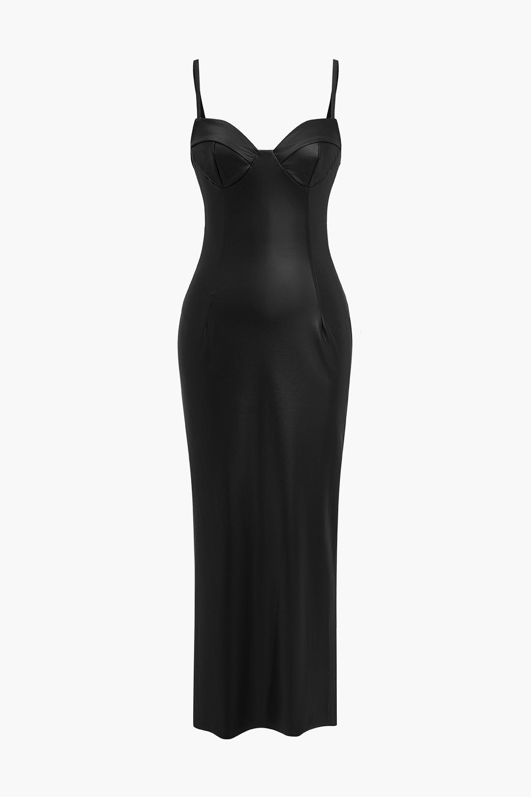 Damen Leder-Maxikleid Elegant