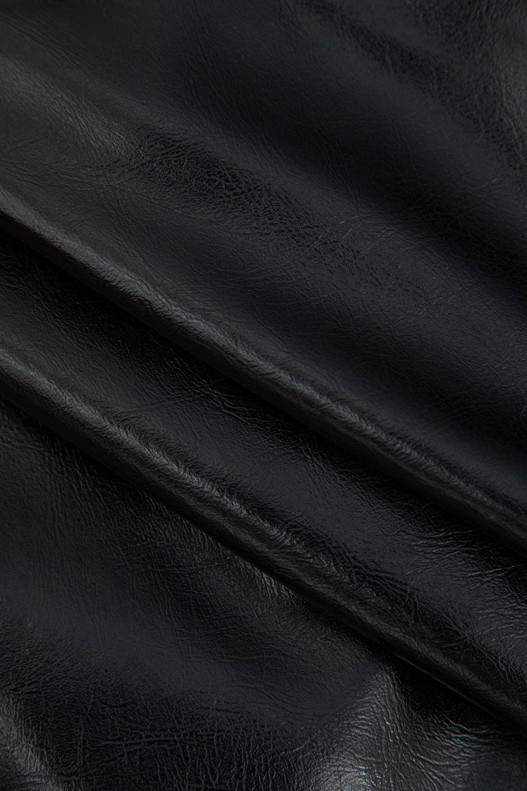 Eleganter Damen Midirock Asymmetrisch Kunstleder Leinen