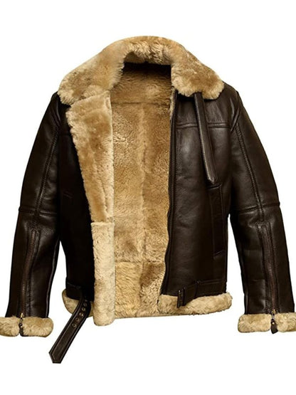 Lederjacke Warm Herren Ledermantel