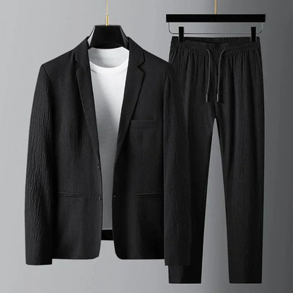 Herren Blazer Kordelzughosen Set