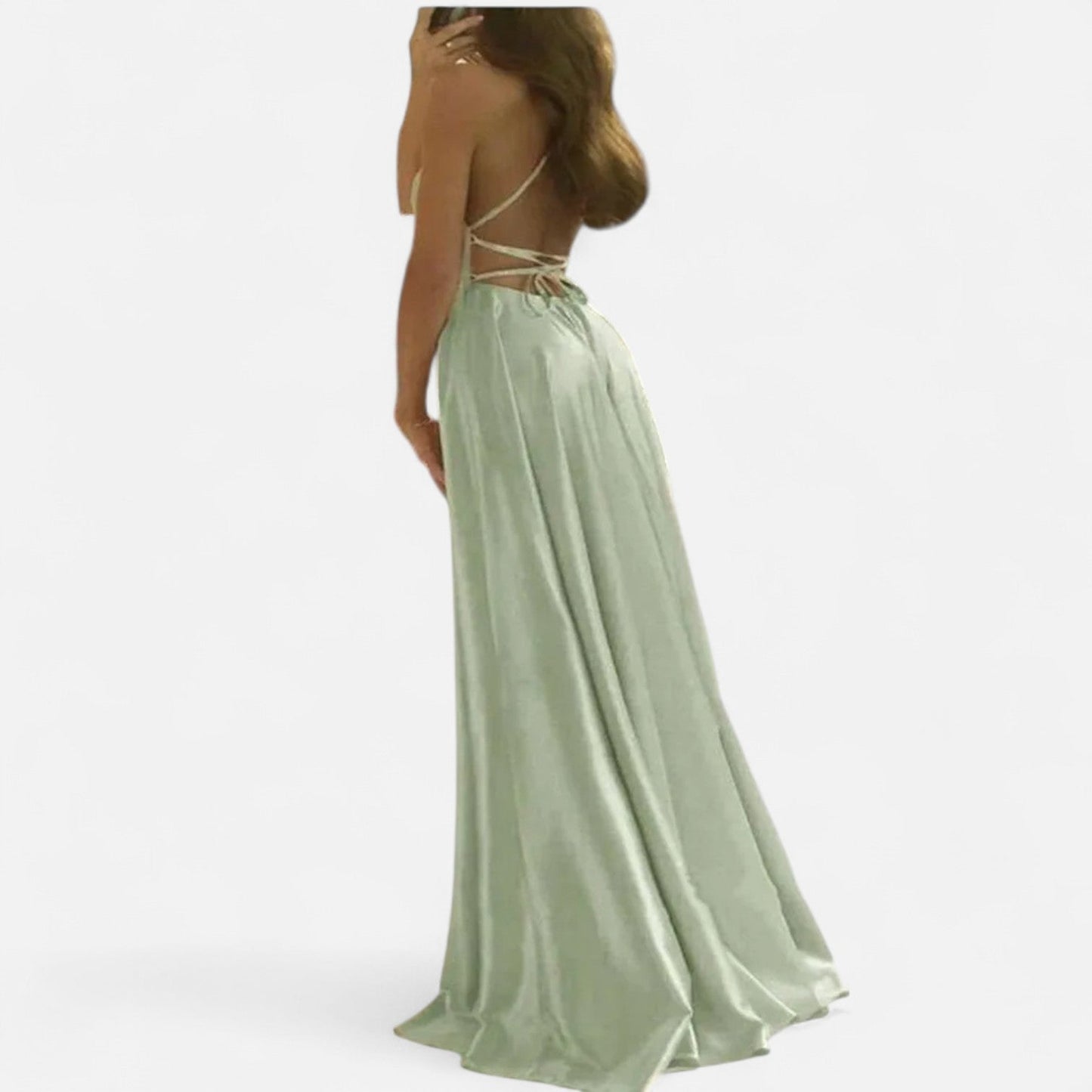Damen Hochzeitsgast Maxikleid Mit Schlitz