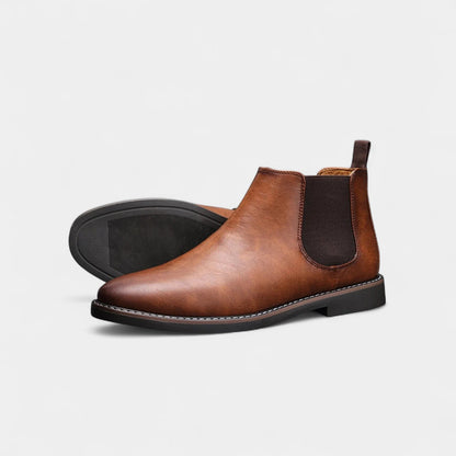 Herren Chelsea Boots Lederimitat Elastisch