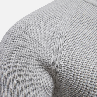 Herren Strickpullover Stehkragen Reißverschluss Baumwolle
