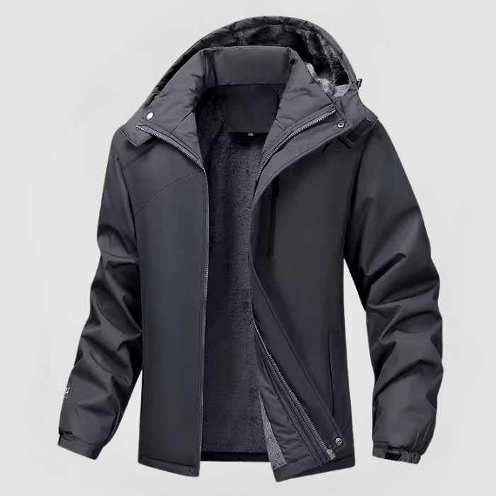 Herren Winterjacke mit Kapuze und Reißverschluss