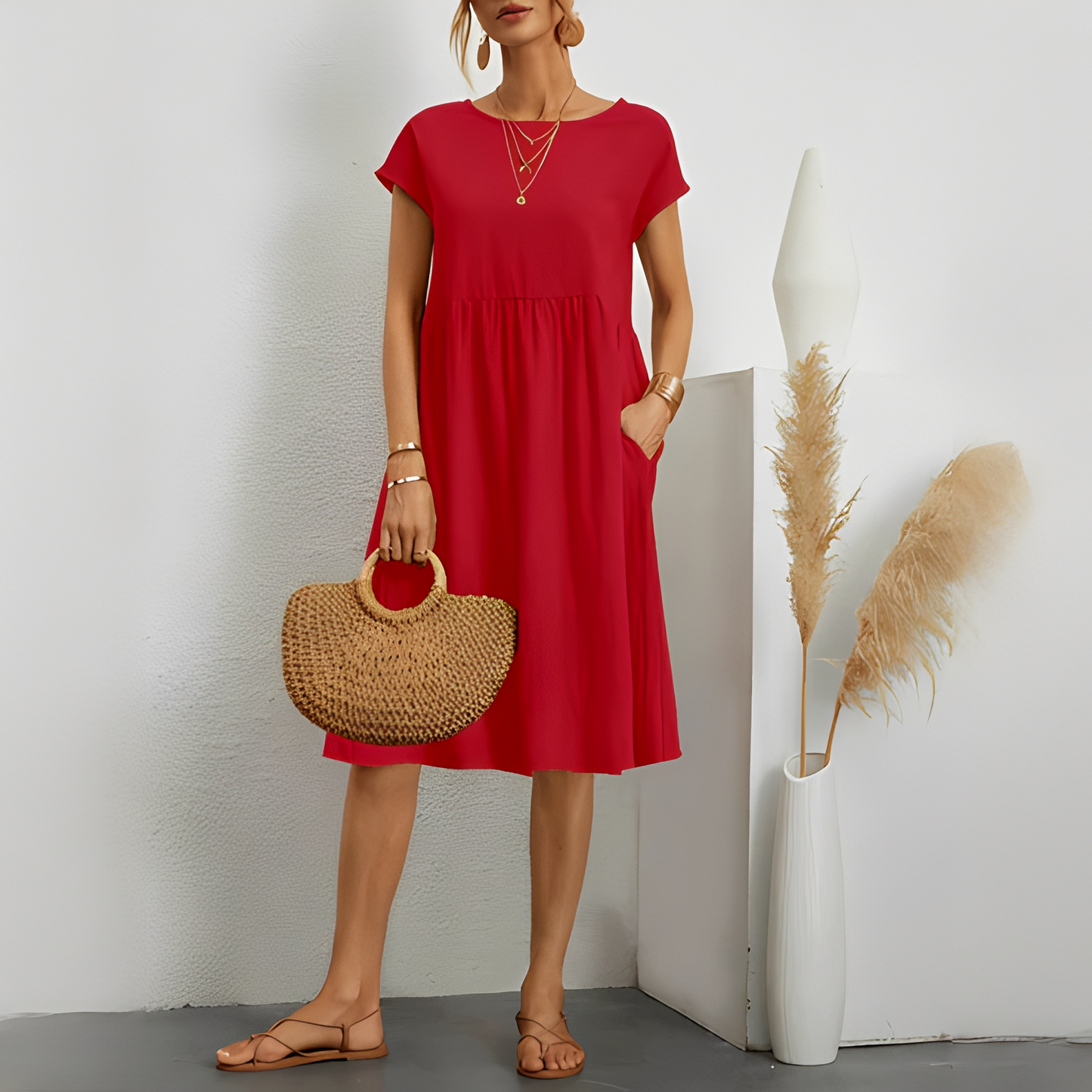 Damen Sommerkleid Lorna Leichtes Baumwollkleid Pastellfarben