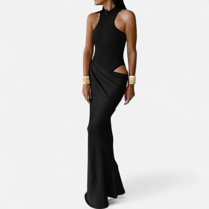 Damen Maxikleid Cut-Out Neckholder