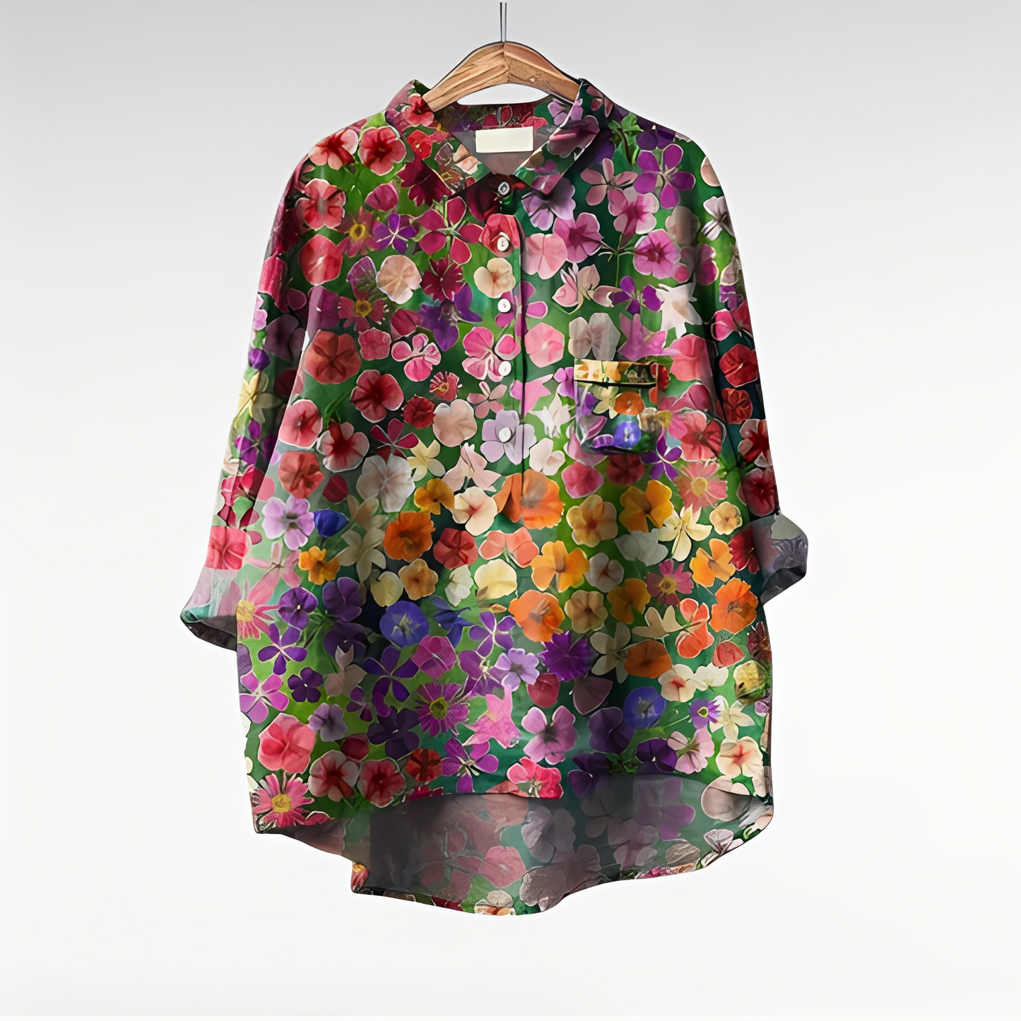 Mecah Damenbluse Blumenmuster Elegante Bluse