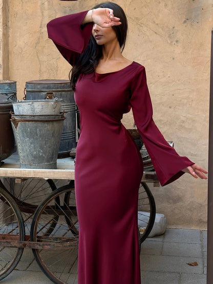 Damen Maxi-Kleid Meerjungfrauen-Stil Hochzeitsgastkleid