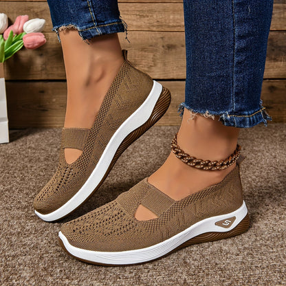 Norvielle Damen Slip-On Sneaker Atmungsaktives Mesh