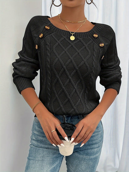 Norvielle Damen Pullover Rundhalsausschnitt Casual