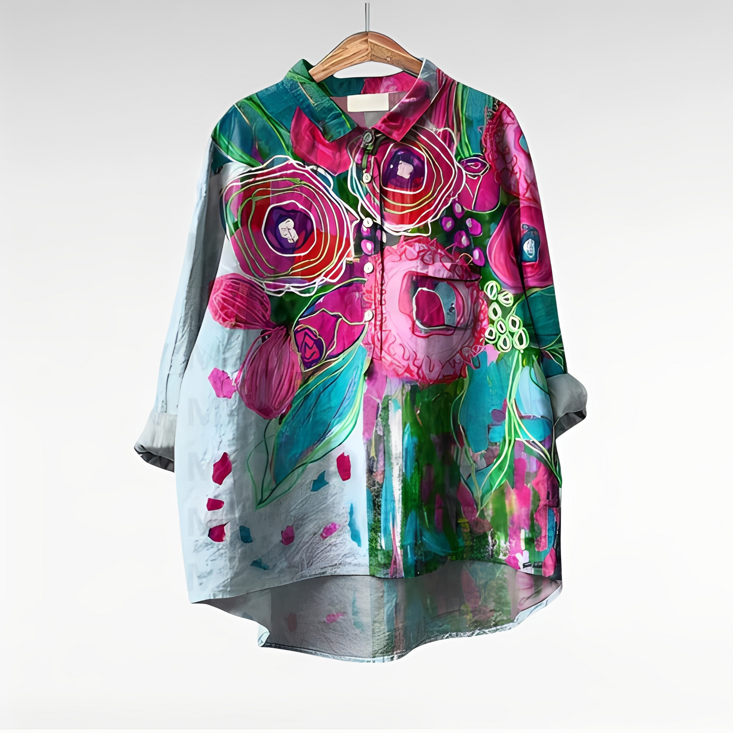 Mecah Damenbluse Blumenmuster Elegante Bluse