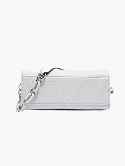 Weißes Leder Schultertasche Damen