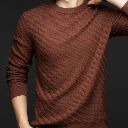 Damen Pullover Rundhals Strukturmuster
