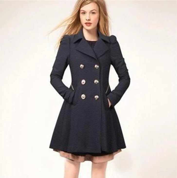Norvielle Damen Trenchcoat Elegantes Design Beige