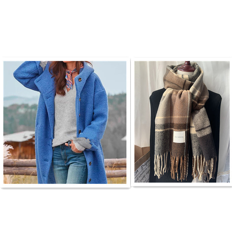 Norvielle Damen Einfarbiger Mantel Elegantes Design
