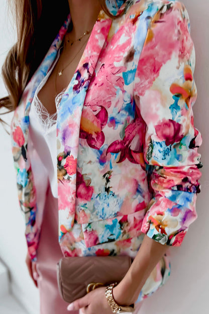 Norvielle Damen Blazer Freizeitanzug Florale Revers