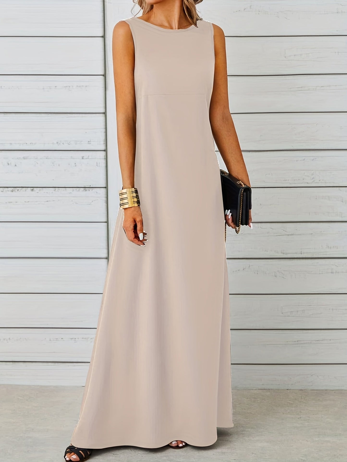 Lässiges Damenkleid aus Leinen für Frühling Sommer