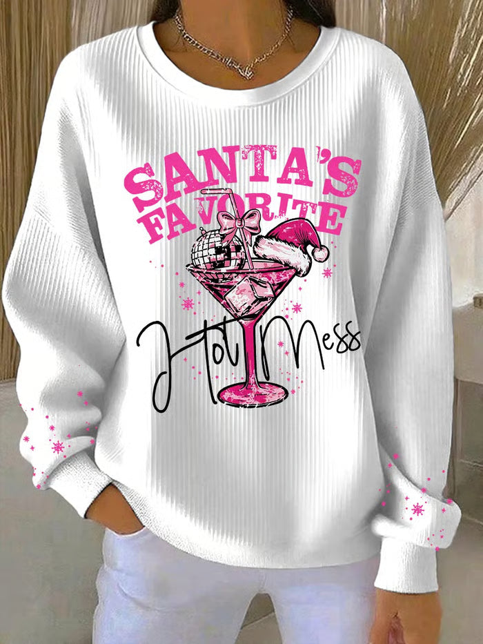 Noa Damen Weihnachtspullover Festlich Rot