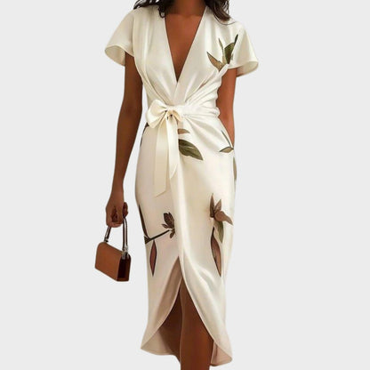 Damen Wickelkleid Sophistiziert Elegantes Design