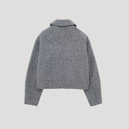 Damen Kurze Winterjacke Reißverschluss Vorne