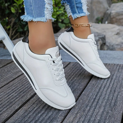 Damen Sneaker Weiß Baumwolle Bequem