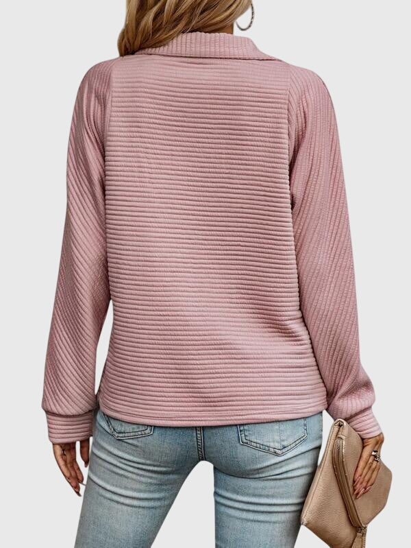 Damen Langarm-Pullover Lässig Reißverschluss