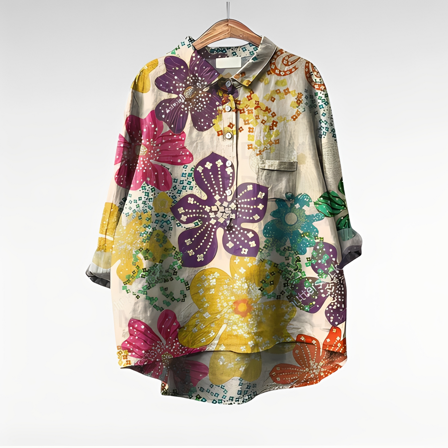 Mecah Damenbluse Blumenmuster Elegante Bluse