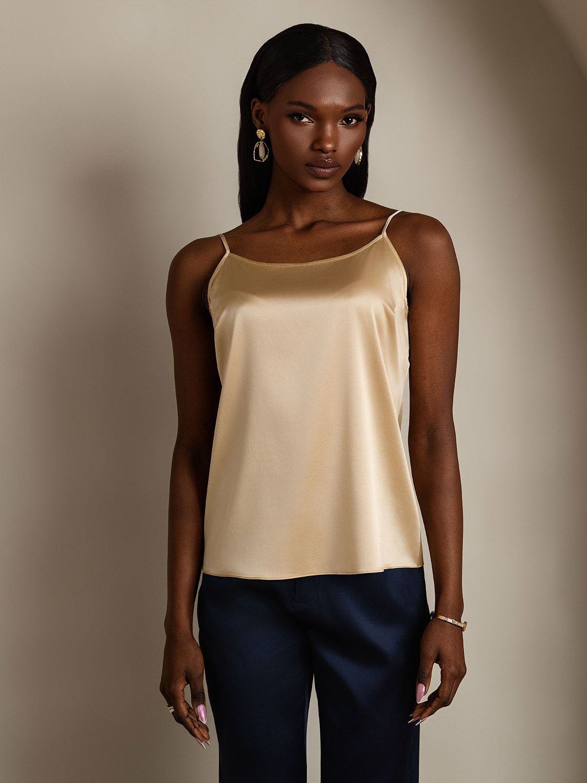 Norvielle Damen Seiden-Camisole Spaghettiträger