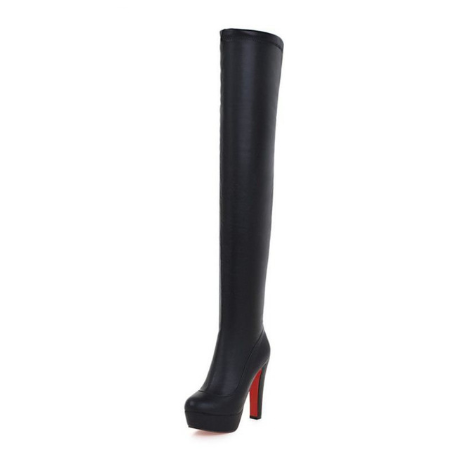Norvielle Damen Kniehohe Stiefel Wildleder Hohe Absätze