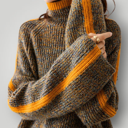 Damen Pullover Norwegermuster Gerade Passform