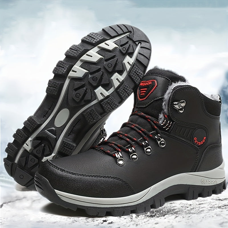 Herren Winterschuhe Schnürstiefel Warmfutter Robust
