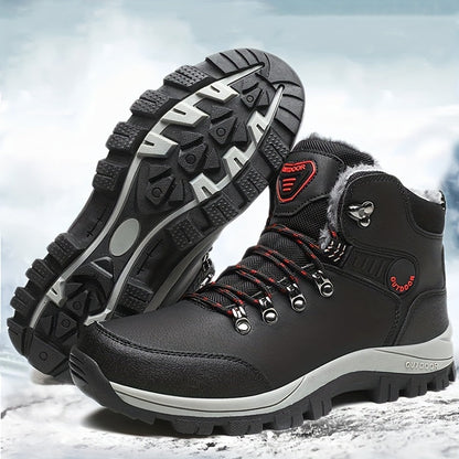 Herren Winterschuhe Schnürstiefel Warmfutter Robust