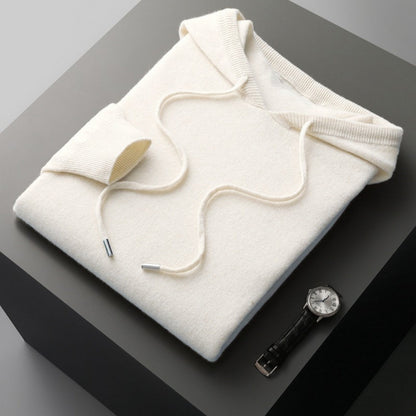 Rainer Herren Kaschmir-Pullover Kapuze Beige