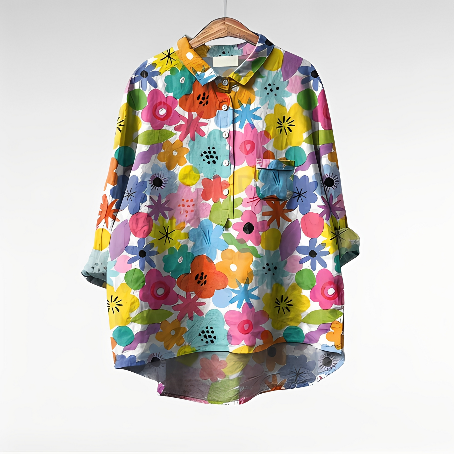 Mecah Damenbluse Blumenmuster Elegante Bluse - Norvielle