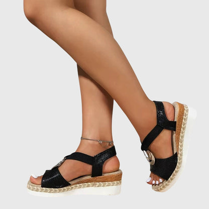 Damen Orthopädische Sandalen Schnallenriemen Leder