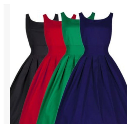 Damen Cocktailkleid Tailliert Schwingender Rock Schwarz - Norvielle