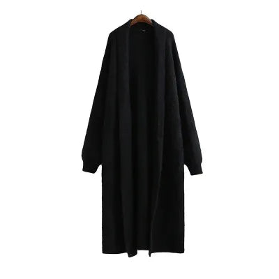 Damen Offener Langer Mantel Stil
